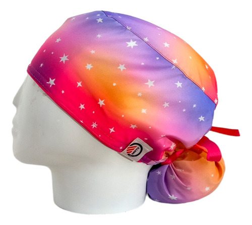 Gorro Quirúrgico Mujer + Lanyard Estrellas Colores Degradado