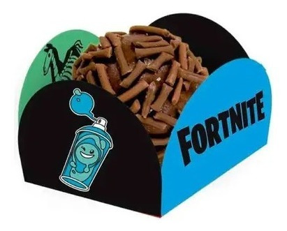 Porta Forminha Para Doces Festa Fortnite C/40und