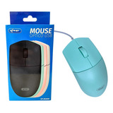Mouse Usb Optico 3 Botões 1000dpi Kp-mu009 Knup 4 Cores Cor Azul