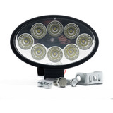 Faro Ovalado Led Auxiliar 8 Led 24w Tractor Agro Off Road