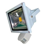 Luz Foco Proyector 20w Con Sensor De Movimiento Carcasa Blanco Frío Luz Blanco Frío