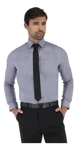 Camisa De Vestir Aristos Planchado Fácil Gris Perla 37 A 46