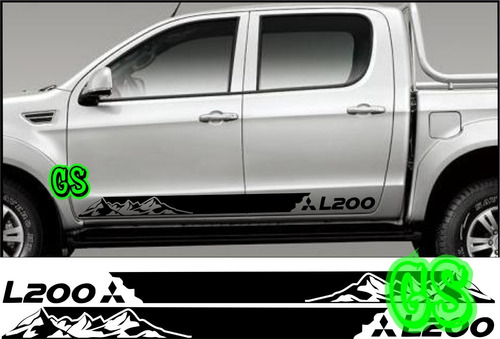 Sticker Adhesivo Lateral Camioneta Mitsubishi L200 Montaña