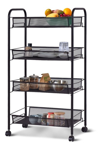 Mueble Estante Organizador Multiuso Con Ruedas 4 Niveles