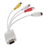 5 Vga A S-video Av Tv Out 3rca Cable De Fibra Compuesto Svga