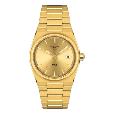 Reloj Tissot Prx 35mm | Pvd Dorado | Carátula Champagne Color De La Correa Pcd Amarillo Color Del Bisel Pvd Amarillo | Envío gratis