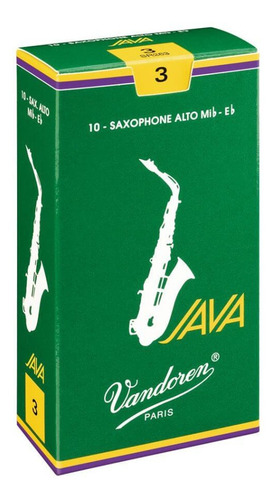  3 Palhetas Vandoren Java Verde Sax Alto - 1,5 / 2 / 2,5 / 3