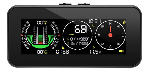 Pantalla Hud Para Coche, Inclinómetro, Brújula, Velocímetro,