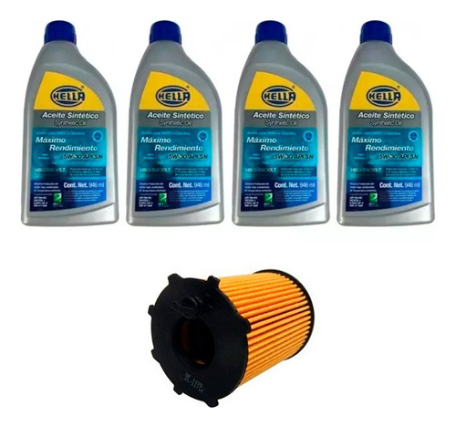 Kit Cambio Aceite Para Peugeot 208 4cil 1.6 Td Aceite 5w30 H