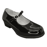 Zapatos De Cueca Negro Charol Niñas 3073