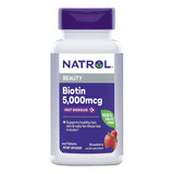 Vitamina Biotin Natrol Beauty 250 Caps Unhas Cabelos 5000mcg Sabor Morango