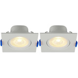 Kit 2 Spot Led Embutir Quadrado 3w 3000k Blumenau Bivolt