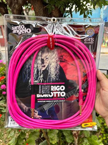 Cable De Guitarra Y Bajo Santo Angelo Signature 6 Mts Neon