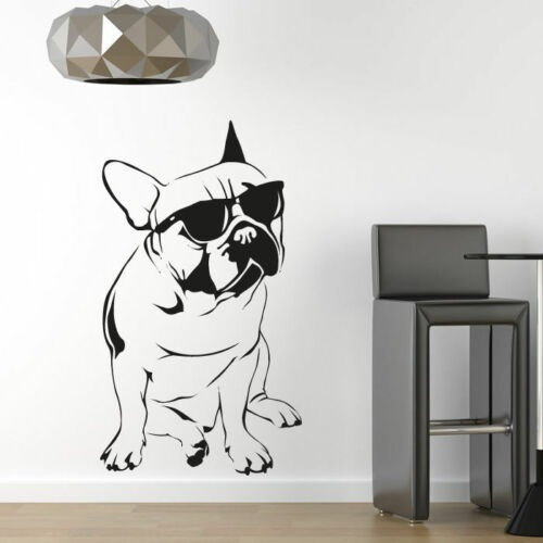 Vinilos Adhesivos Animales Perro Bulldog Frances Gafas 08