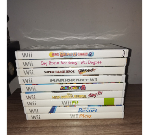 Lote 9 Jogos Originais Nintendo Wii Mário Kart Party Brawn Fifa