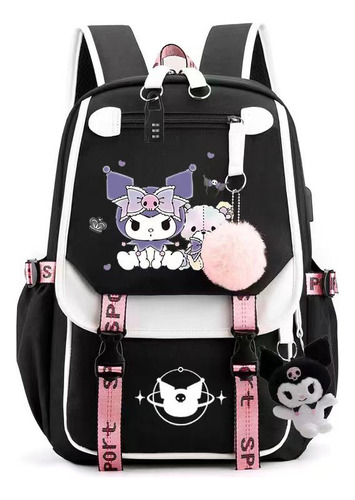 2024 New Series Kuromi Large Capacity Backpack+doll W