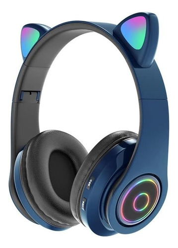 Audífono Bluetooth Oreja De Gato B39 Con Luces Rgb