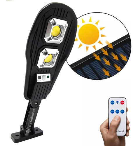 Refletor Solar 100w Cob 3000lm Com Controle Remoto