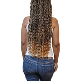 Cabelo Croche Braid Lady Faux Locs Pontas E Fios Ondulados