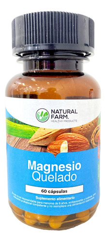 Magnesio Quelado 60 Cápsulas Natural Farm
