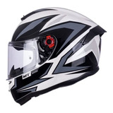 Casco Moto Mt Stinger Hummer Stark G0 Blanco Brillo Mg Bikes