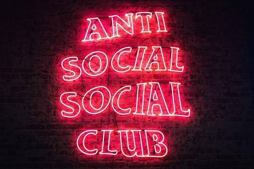 Placa Luminária Neon Led - Anti Social Social Club 60x70cm