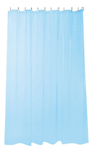 Cortina Baño Ducha Poliester 180x180 Transparente Azul