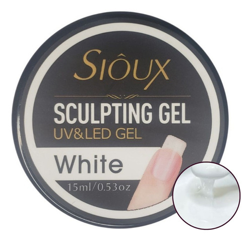 Gel Sioux Sculpting 15ml Led Uv Modelador Profissional Origi Cor White