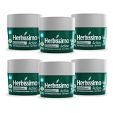 Kit 6 Desodorante Herbíssimo Creme Action Sem Álcool 55g