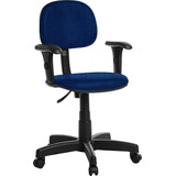Cadeira Escritório Secretaria Com Braço Rcp Cor Azul