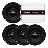 04 Alto Falantes 6'' 150w Rms + Taramps Ds800x4 800w Rms 4 C