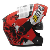 Casco Abatible Certificado Mate Rojo/negro  Toxic  