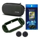 Kit Para Psvita Película + Case + Capa Silicone + 6 Grips