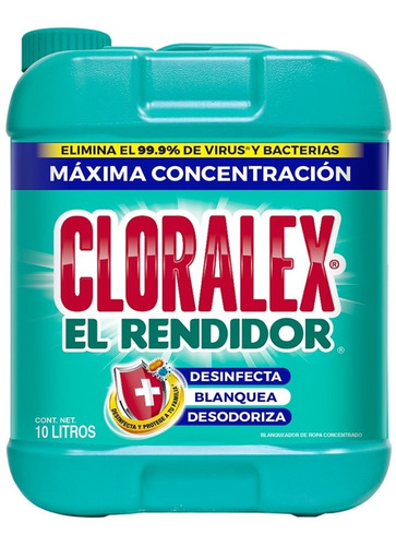 Cloro Blanqueador Líquido Cloralex® El Rendidor, 10lts