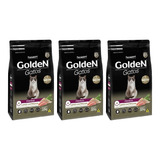 Ração Golden Gatos Adultos Castrados Frango 3kg Kit 3 Unid.