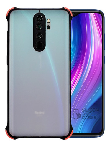 Carcasa Para Xiaomi Redmi Note 8 Pro Bor Negro Anti Prot Cam