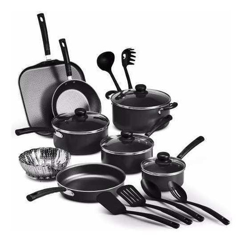 Batería De Cocina Primaware Sartenes 18 Pzs Negra Tramontina