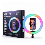 Aro Anillo Luz Led Rgb 30cm Selfie Tiktok + Tripode 2,1mts