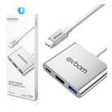 Cabo Conversor Usb Tipo-c Para H.d.m.i. + Usb 3.0 + Tipo C