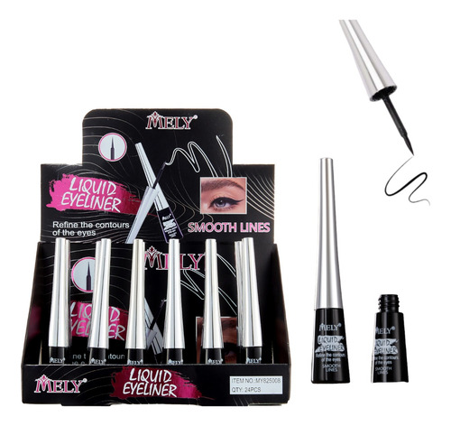 Caja X 24 Delineadores Liquido Eye Linner Mely Calidad Mayor