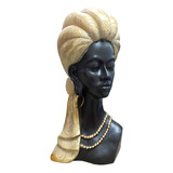 Busto Africana Resina Mulher Negra Boneca Estátua Estatueta