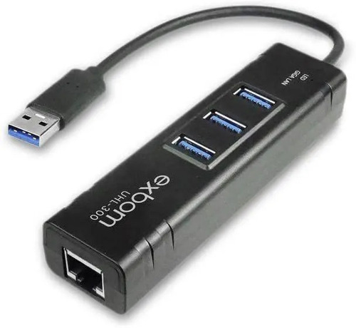 Adaptador De Rede Gigabit Rj45 Com Hub 3 Portas Usb 3.0