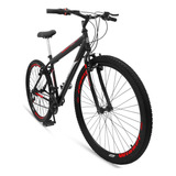 Mountain Bike Ello Bike Velox Aro 26 21v Freios V-brakes Câmbios Ltx Cor Preto/vermelho Com Descanso Lateral