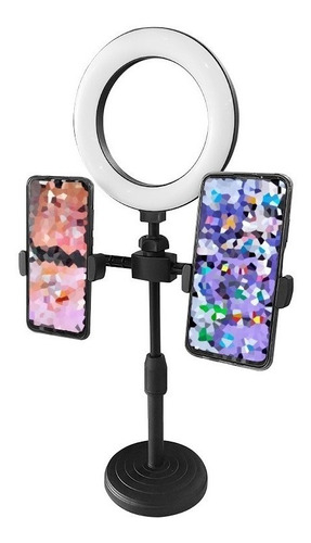 Aro De Luz 16cm + 2 Porta Telefono Tiktok Youtube Streamer