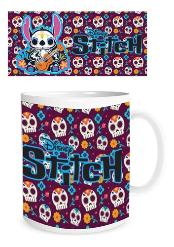 Taza Stitch Dia De Muertos 11oz Calidad Premium