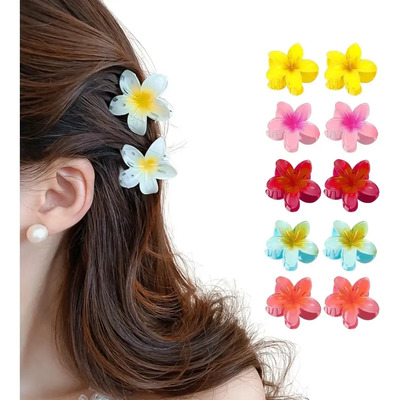 24 Pinzas Para Cabello De Flor Plumeria Hawaiana Niña Mujer