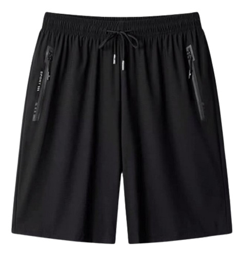 Short Masculino Bermuda Praia 2 Bolsos Zíper Secagem Rápida