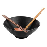 Cuenco De Sopa De Ramen Japonés De Cerámica Con Cuchara Y Ch