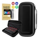 Case Capa Estojo  Switch Oled + Película Vidro + 4 Grip