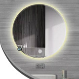 Luz Led Espejo Touch Dimmer Baño Moderno Redondo Rectangular